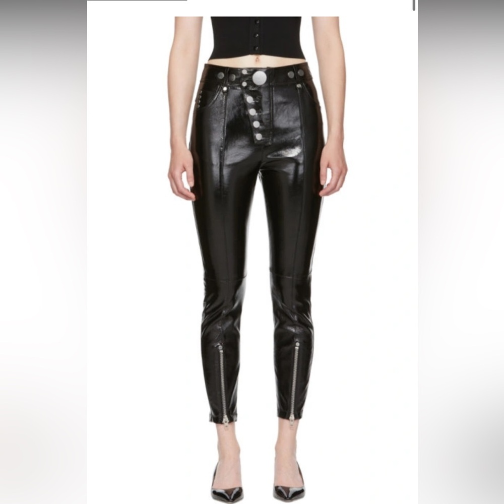 Alexander Wang NwT patent leather chrome button skinny pant size 2